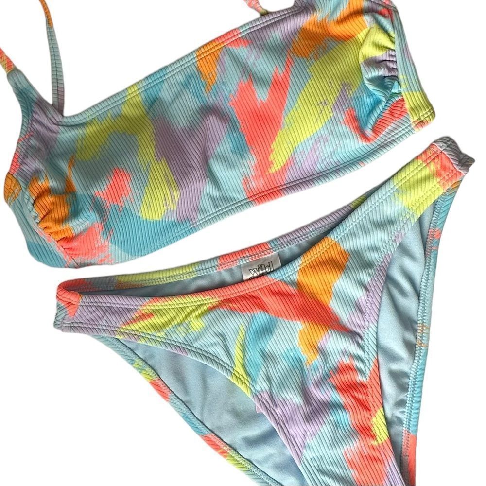 Wild Fable NWT Ribbed Bralette Bikini Set High Leg Small